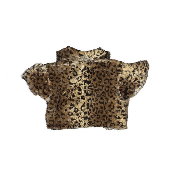 Tan Animal Print Coat, L - Picture 2 of 2
